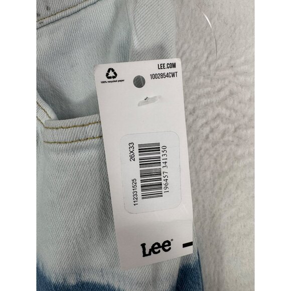 Lee High Rise Flare Jeans western‎ Two-Tone Blue Wash 90s Size 26 - Picture 2 of 9